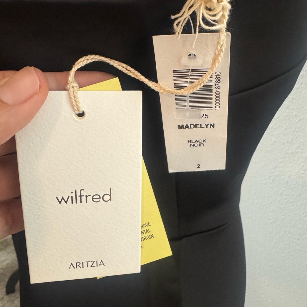 Aritzia Wilfred Madelyn Satin Midi Dress Black Size 2 NWT Slip Minimalist - Picture 4 of 4